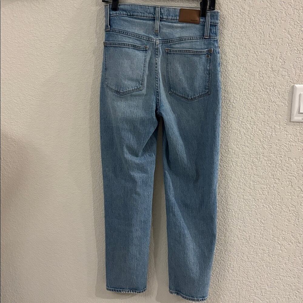 Madewell Classic Straight Light Wash Blue Denim Jeans Casual - Size 26 Inseam 26 - Picture 5 of 14